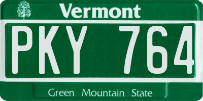 VT license plate PKY764