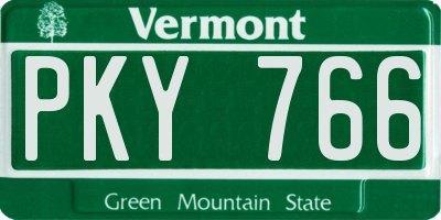 VT license plate PKY766