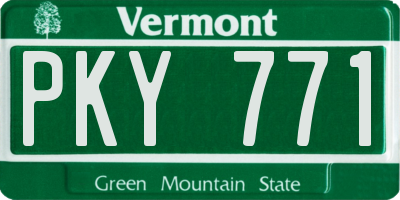 VT license plate PKY771
