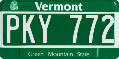 VT license plate PKY772