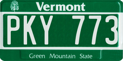 VT license plate PKY773
