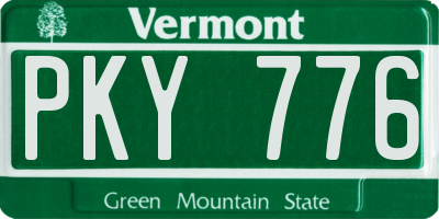 VT license plate PKY776