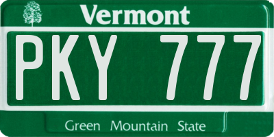 VT license plate PKY777