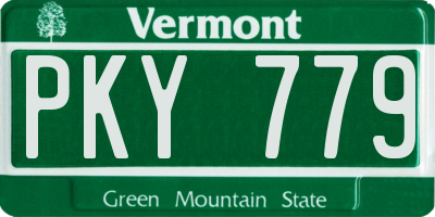 VT license plate PKY779