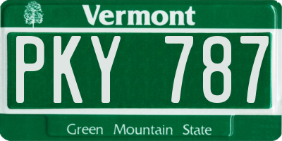 VT license plate PKY787
