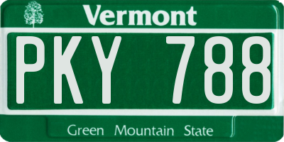 VT license plate PKY788