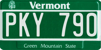 VT license plate PKY790