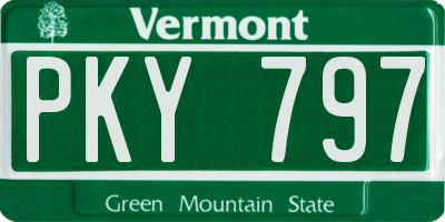 VT license plate PKY797