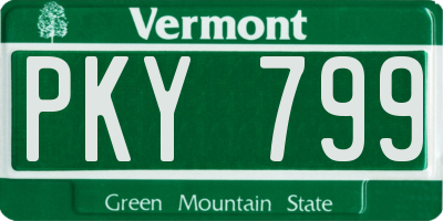 VT license plate PKY799