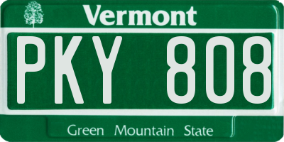 VT license plate PKY808