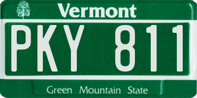 VT license plate PKY811
