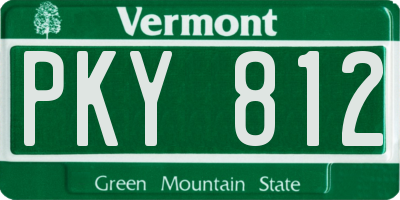 VT license plate PKY812