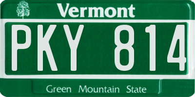 VT license plate PKY814
