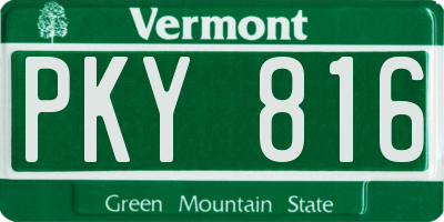 VT license plate PKY816