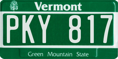 VT license plate PKY817