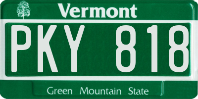 VT license plate PKY818