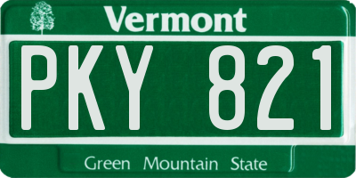 VT license plate PKY821