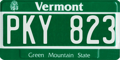 VT license plate PKY823