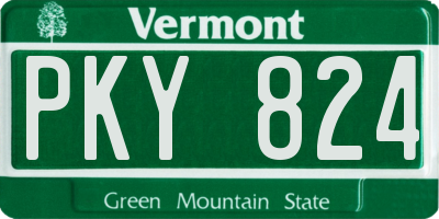 VT license plate PKY824