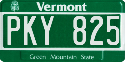 VT license plate PKY825