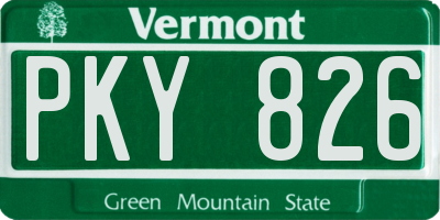 VT license plate PKY826
