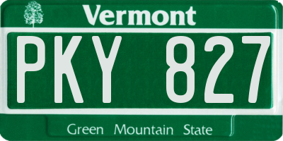 VT license plate PKY827