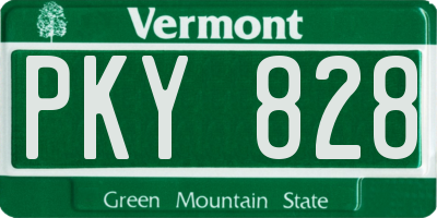 VT license plate PKY828