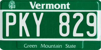 VT license plate PKY829
