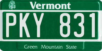 VT license plate PKY831