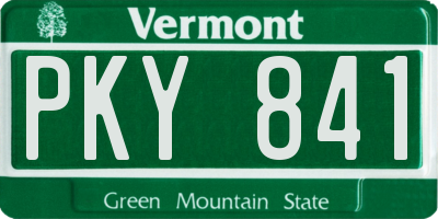 VT license plate PKY841