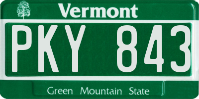VT license plate PKY843