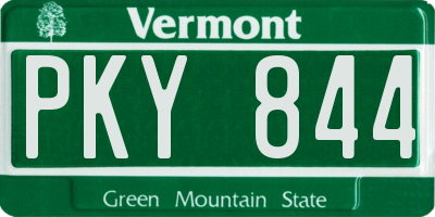 VT license plate PKY844