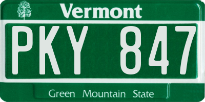 VT license plate PKY847
