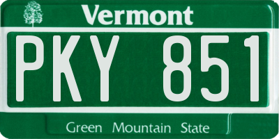 VT license plate PKY851