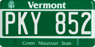 VT license plate PKY852