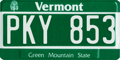VT license plate PKY853