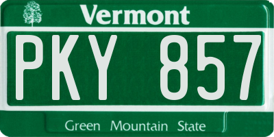 VT license plate PKY857