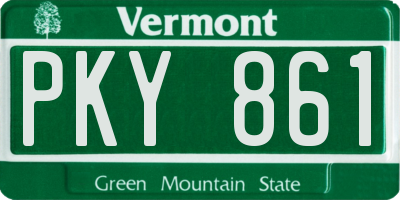 VT license plate PKY861