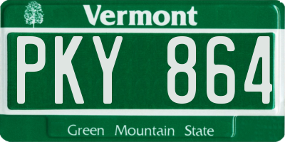 VT license plate PKY864