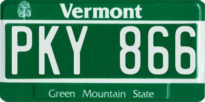 VT license plate PKY866