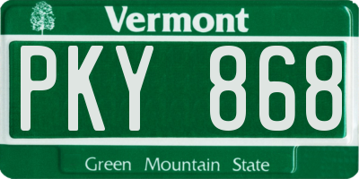 VT license plate PKY868