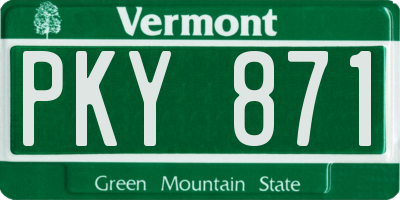 VT license plate PKY871