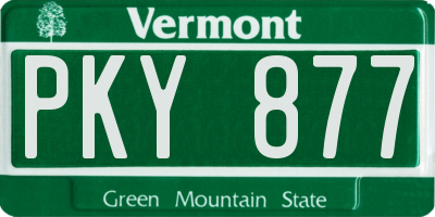 VT license plate PKY877