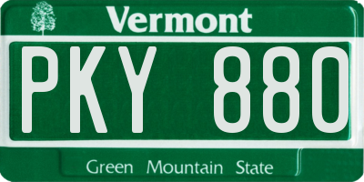 VT license plate PKY880