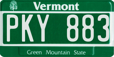 VT license plate PKY883