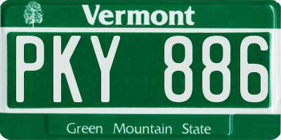 VT license plate PKY886
