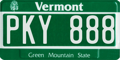 VT license plate PKY888
