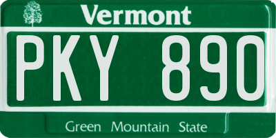 VT license plate PKY890