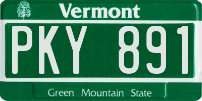 VT license plate PKY891