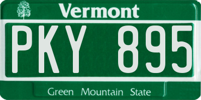 VT license plate PKY895